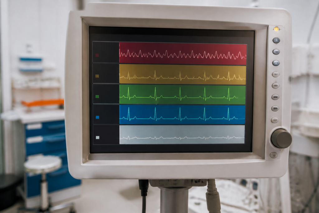 Moniteur cardiaque affichant cinq zones d'intensite d'exercice