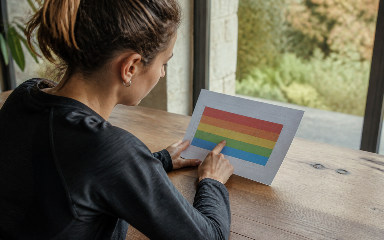 personne consultant graphique zones intensite effort sportif